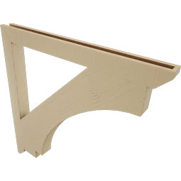 Ekena Millwork - BKTUR035X42X42IMP06RCPR - Timberthane Faux Wood Imperial Style Bracket, Slat Ends, 3 1/2"W x 42"D x 42"H, Primed Tan