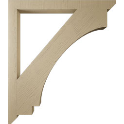 Ekena Millwork - BKTUR035X42X48IMP06RCPR - Timberthane Faux Wood Imperial Style Bracket, Slat Ends, 3 1/2"W x 42"D x 48"H, Primed Tan
