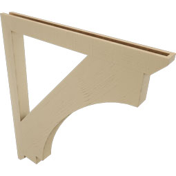 Ekena Millwork - BKTUR035X42X48IMP06RCPR - Timberthane Faux Wood Imperial Style Bracket, Slat Ends, 3 1/2"W x 42"D x 48"H, Primed Tan