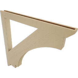 Ekena Millwork - BKTUR035X44X44IMP06RCPR - Timberthane Faux Wood Imperial Style Bracket, Slat Ends, 3 1/2"W x 44"D x 44"H, Primed Tan