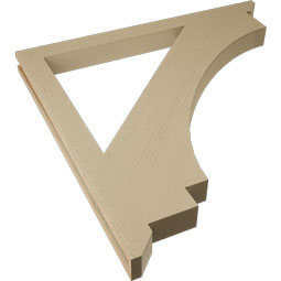Ekena Millwork - BKTUR035X44X44IMP06RCPR - Timberthane Faux Wood Imperial Style Bracket, Slat Ends, 3 1/2"W x 44"D x 44"H, Primed Tan