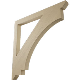 Ekena Millwork - BKTUR035X44X44IMP06RCPR - Timberthane Faux Wood Imperial Style Bracket, Slat Ends, 3 1/2"W x 44"D x 44"H, Primed Tan