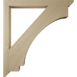 Ekena Millwork - BKTUR035X44X48IMP06RCPR - Timberthane Faux Wood Imperial Style Bracket, Slat Ends, 3 1/2"W x 44"D x 48"H, Primed Tan
