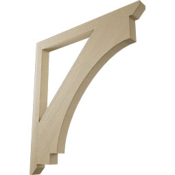 Ekena Millwork - BKTUR035X44X48IMP06RCPR - Timberthane Faux Wood Imperial Style Bracket, Slat Ends, 3 1/2"W x 44"D x 48"H, Primed Tan
