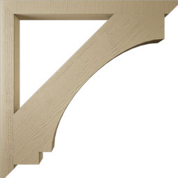 Ekena Millwork - BKTUR035X46X46IMP06RCPR - Timberthane Faux Wood Imperial Style Bracket, Slat Ends, 3 1/2"W x 46"D x 46"H, Primed Tan
