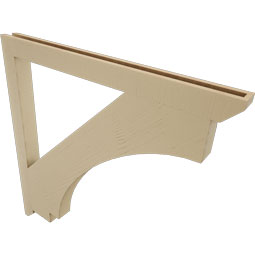 Ekena Millwork - BKTUR035X46X46IMP06RCPR - Timberthane Faux Wood Imperial Style Bracket, Slat Ends, 3 1/2"W x 46"D x 46"H, Primed Tan