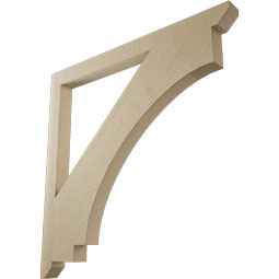 Ekena Millwork - BKTUR035X46X46IMP06RCPR - Timberthane Faux Wood Imperial Style Bracket, Slat Ends, 3 1/2"W x 46"D x 46"H, Primed Tan