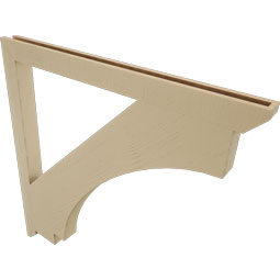 Ekena Millwork - BKTUR035X48X48IMP06RCPR - Timberthane Faux Wood Imperial Style Bracket, Slat Ends, 3 1/2"W x 48"D x 48"H, Primed Tan