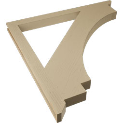 Ekena Millwork - BKTUR035X48X48IMP06RCPR - Timberthane Faux Wood Imperial Style Bracket, Slat Ends, 3 1/2"W x 48"D x 48"H, Primed Tan
