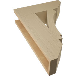 Ekena Millwork - BKTUR055X18X26IMP06RCPR - Timberthane Faux Wood Imperial Style Bracket, Slat Ends, 5 1/2"W x 18"D x 26"H, Primed Tan