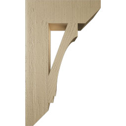 Ekena Millwork - BKTUR055X18X30IMP06RCPR - Timberthane Faux Wood Imperial Style Bracket, Slat Ends, 5 1/2"W x 18"D x 30"H, Primed Tan