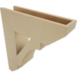 Ekena Millwork - BKTUR055X20X24IMP06RCPR - Timberthane Faux Wood Imperial Style Bracket, Slat Ends, 5 1/2"W x 20"D x 24"H, Primed Tan