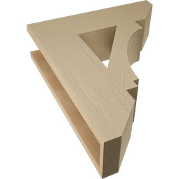 Ekena Millwork - BKTUR055X20X24IMP06RCPR - Timberthane Faux Wood Imperial Style Bracket, Slat Ends, 5 1/2"W x 20"D x 24"H, Primed Tan