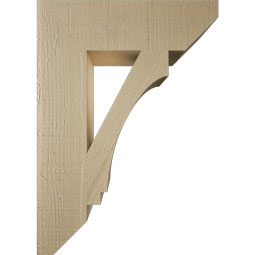 Ekena Millwork - BKTUR055X20X28IMP06RCPR - Timberthane Faux Wood Imperial Style Bracket, Slat Ends, 5 1/2"W x 20"D x 28"H, Primed Tan