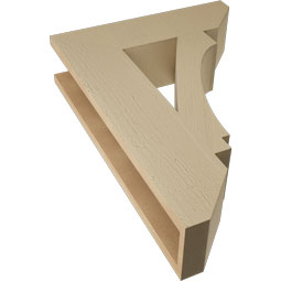 Ekena Millwork - BKTUR055X20X28IMP06RCPR - Timberthane Faux Wood Imperial Style Bracket, Slat Ends, 5 1/2"W x 20"D x 28"H, Primed Tan