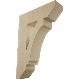 Ekena Millwork - BKTUR055X20X28IMP06RCPR - Timberthane Faux Wood Imperial Style Bracket, Slat Ends, 5 1/2"W x 20"D x 28"H, Primed Tan
