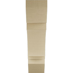 Ekena Millwork - BKTUR055X22X22IMP06RCPR - Timberthane Faux Wood Imperial Style Bracket, Slat Ends, 5 1/2"W x 22"D x 22"H, Primed Tan