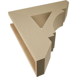 Ekena Millwork - BKTUR055X22X22IMP06RCPR - Timberthane Faux Wood Imperial Style Bracket, Slat Ends, 5 1/2"W x 22"D x 22"H, Primed Tan