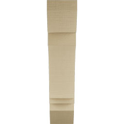 Ekena Millwork - BKTUR055X22X26IMP06RCPR - Timberthane Faux Wood Imperial Style Bracket, Slat Ends, 5 1/2"W x 22"D x 26"H, Primed Tan