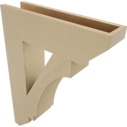 Ekena Millwork - BKTUR055X22X30IMP06RCPR - Timberthane Faux Wood Imperial Style Bracket, Slat Ends, 5 1/2"W x 22"D x 30"H, Primed Tan