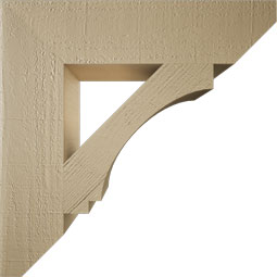 Ekena Millwork - BKTUR055X24X24IMP06RCPR - Timberthane Faux Wood Imperial Style Bracket, Slat Ends, 5 1/2"W x 24"D x 24"H, Primed Tan