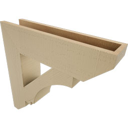 Ekena Millwork - BKTUR055X24X24IMP06RCPR - Timberthane Faux Wood Imperial Style Bracket, Slat Ends, 5 1/2"W x 24"D x 24"H, Primed Tan