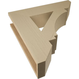 Ekena Millwork - BKTUR055X24X24IMP06RCPR - Timberthane Faux Wood Imperial Style Bracket, Slat Ends, 5 1/2"W x 24"D x 24"H, Primed Tan