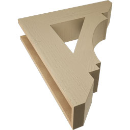 Ekena Millwork - BKTUR055X24X28IMP06RCPR - Timberthane Faux Wood Imperial Style Bracket, Slat Ends, 5 1/2"W x 24"D x 28"H, Primed Tan