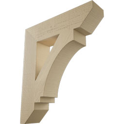 Ekena Millwork - BKTUR055X24X28IMP06RCPR - Timberthane Faux Wood Imperial Style Bracket, Slat Ends, 5 1/2"W x 24"D x 28"H, Primed Tan