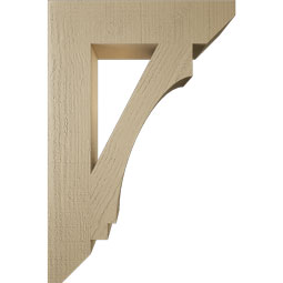 Ekena Millwork - BKTUR055X24X36IMP06RCPR - Timberthane Faux Wood Imperial Style Bracket, Slat Ends, 5 1/2"W x 24"D x 36"H, Primed Tan