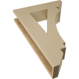 Ekena Millwork - BKTUR055X24X36IMP06RCPR - Timberthane Faux Wood Imperial Style Bracket, Slat Ends, 5 1/2"W x 24"D x 36"H, Primed Tan