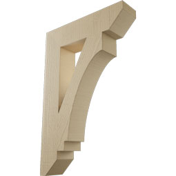 Ekena Millwork - BKTUR055X24X36IMP06RCPR - Timberthane Faux Wood Imperial Style Bracket, Slat Ends, 5 1/2"W x 24"D x 36"H, Primed Tan