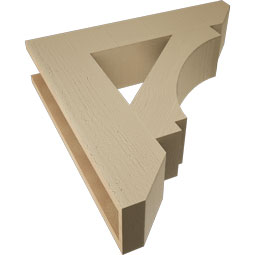 Ekena Millwork - BKTUR055X26X26IMP06RCPR - Timberthane Faux Wood Imperial Style Bracket, Slat Ends, 5 1/2"W x 26"D x 26"H, Primed Tan