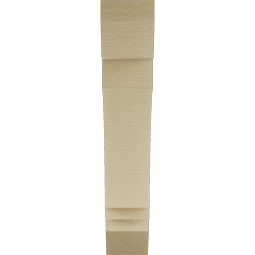 Ekena Millwork - BKTUR055X26X30IMP06RCPR - Timberthane Faux Wood Imperial Style Bracket, Slat Ends, 5 1/2"W x 26"D x 30"H, Primed Tan
