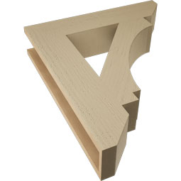 Ekena Millwork - BKTUR055X26X30IMP06RCPR - Timberthane Faux Wood Imperial Style Bracket, Slat Ends, 5 1/2"W x 26"D x 30"H, Primed Tan