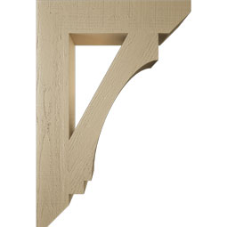Ekena Millwork - BKTUR055X26X38IMP06RCPR - Timberthane Faux Wood Imperial Style Bracket, Slat Ends, 5 1/2"W x 26"D x 38"H, Primed Tan