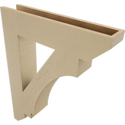 Ekena Millwork - BKTUR055X28X36IMP06RCPR - Timberthane Faux Wood Imperial Style Bracket, Slat Ends, 5 1/2"W x 28"D x 36"H, Primed Tan