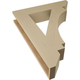Ekena Millwork - BKTUR055X28X36IMP06RCPR - Timberthane Faux Wood Imperial Style Bracket, Slat Ends, 5 1/2"W x 28"D x 36"H, Primed Tan