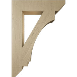 Ekena Millwork - BKTUR055X28X40IMP06RCPR - Timberthane Faux Wood Imperial Style Bracket, Slat Ends, 5 1/2"W x 28"D x 40"H, Primed Tan