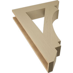 Ekena Millwork - BKTUR055X28X40IMP06RCPR - Timberthane Faux Wood Imperial Style Bracket, Slat Ends, 5 1/2"W x 28"D x 40"H, Primed Tan