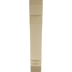 Ekena Millwork - BKTUR055X30X34IMP06RCPR - Timberthane Faux Wood Imperial Style Bracket, Slat Ends, 5 1/2"W x 30"D x 34"H, Primed Tan