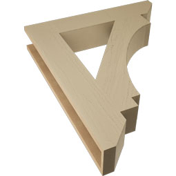 Ekena Millwork - BKTUR055X30X36IMP06RCPR - Timberthane Faux Wood Imperial Style Bracket, Slat Ends, 5 1/2"W x 30"D x 36"H, Primed Tan