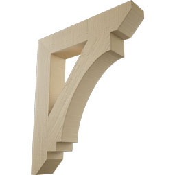 Ekena Millwork - BKTUR055X30X36IMP06RCPR - Timberthane Faux Wood Imperial Style Bracket, Slat Ends, 5 1/2"W x 30"D x 36"H, Primed Tan