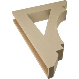 Ekena Millwork - BKTUR055X30X38IMP06RCPR - Timberthane Faux Wood Imperial Style Bracket, Slat Ends, 5 1/2"W x 30"D x 38"H, Primed Tan