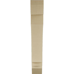 Ekena Millwork - BKTUR055X32X36IMP06RCPR - Timberthane Faux Wood Imperial Style Bracket, Slat Ends, 5 1/2"W x 32"D x 36"H, Primed Tan