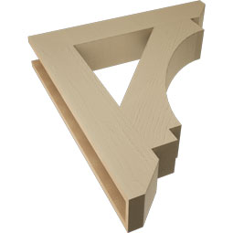 Ekena Millwork - BKTUR055X32X36IMP06RCPR - Timberthane Faux Wood Imperial Style Bracket, Slat Ends, 5 1/2"W x 32"D x 36"H, Primed Tan
