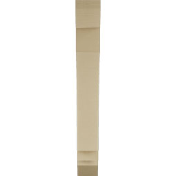 Ekena Millwork - BKTUR055X32X44IMP06RCPR - Timberthane Faux Wood Imperial Style Bracket, Slat Ends, 5 1/2"W x 32"D x 44"H, Primed Tan