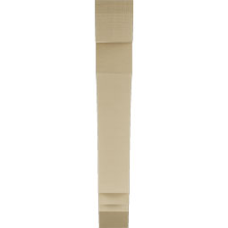 Ekena Millwork - BKTUR055X34X38IMP06RCPR - Timberthane Faux Wood Imperial Style Bracket, Slat Ends, 5 1/2"W x 34"D x 38"H, Primed Tan