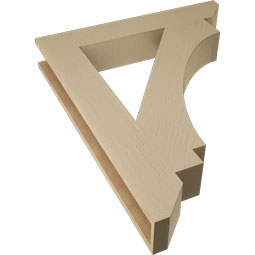 Ekena Millwork - BKTUR055X34X42IMP06RCPR - Timberthane Faux Wood Imperial Style Bracket, Slat Ends, 5 1/2"W x 34"D x 42"H, Primed Tan
