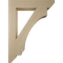Ekena Millwork - BKTUR055X34X46IMP06RCPR - Timberthane Faux Wood Imperial Style Bracket, Slat Ends, 5 1/2"W x 34"D x 46"H, Primed Tan